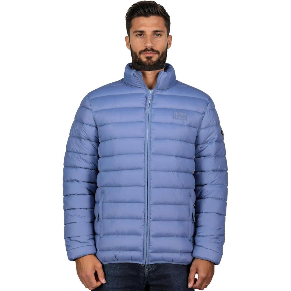 imageGeographical Norway Amichoko Basic Blouson Homme Matelass Lger Veste MiSaison Confortable Poches Zippes Style Urbain Moderne Badge SignatureJean