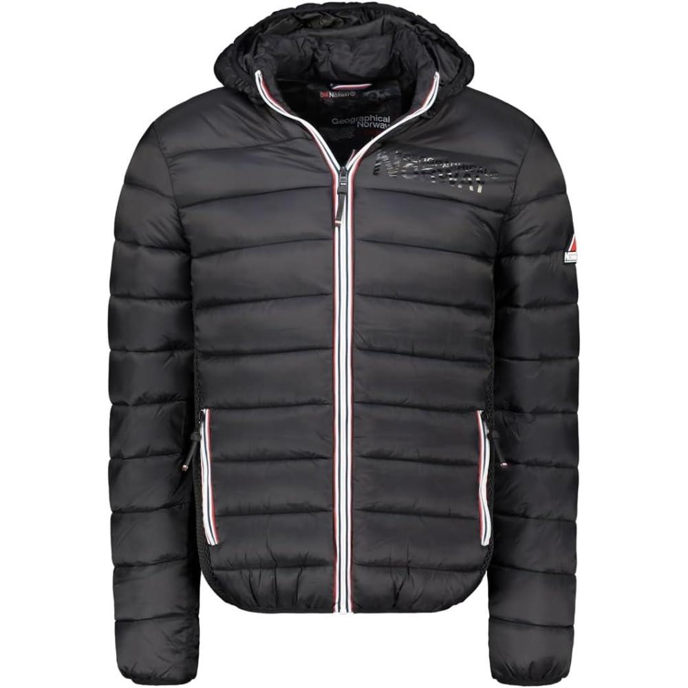 imageGeographical Norway BIKASH Homme Doudoune Hiver paisse avec Capuche Blouson Chaud Impermable Style Urbain Protection Grand FroidNoir