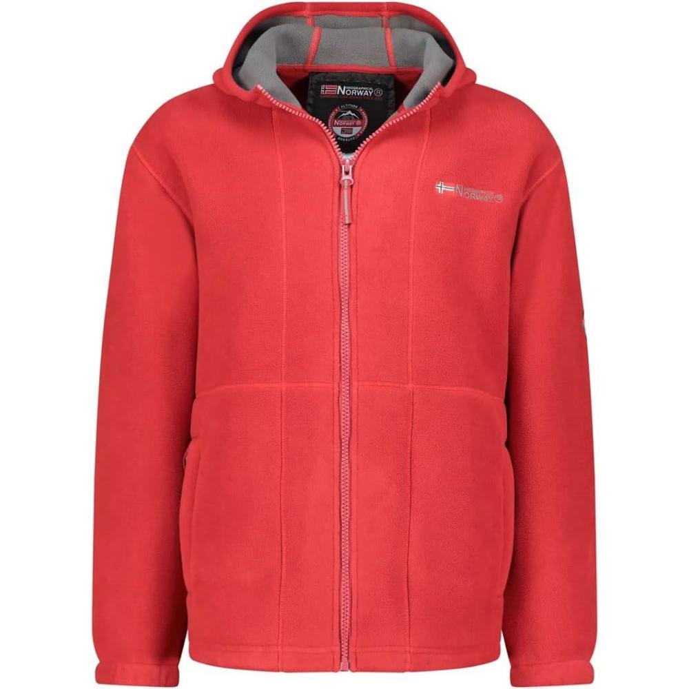 imageGeographical Norway TORLEON HOOD Homme Veste Polaire Capuche Sweat Chaud Zipp Hiver Doux et Confortable Style Sport et UrbainRouge