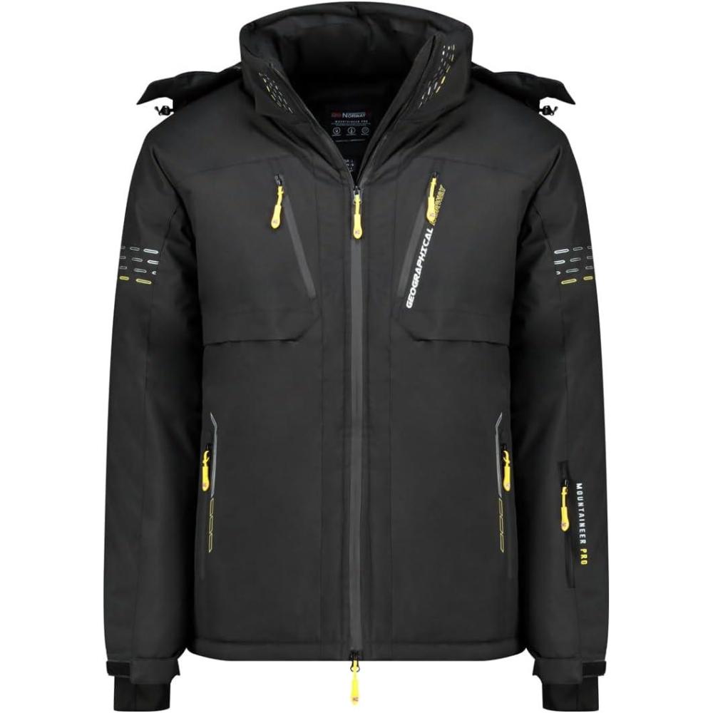 imageGeographical Norway WALDO Homme Veste de Ski Capuche Impermable et CoupeVent Doudoune Technique Chaude pour Sports dHiver et Activits OutdoorNoir