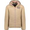 Geographical Norway Adalmo – Blouson Homme Hiver avec Capuche Ajustable – Chaud, Léger & Confortable – Zip Contrasté – Poches Pratiques – Style Urbain Outdoor – Casual Quotidien(Beige)