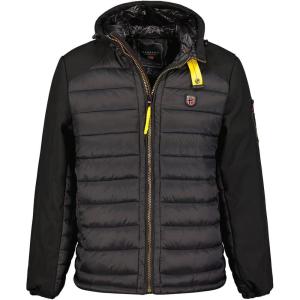 Geographical Norway Abator Men – Doudoune Homme Capuche – Parka Chaude Matelassee Automne Hiver – Veste Manteau Chaud – Blouson Ski Coupe Vent Manches Longues Rembourrage – Hommes(Noir)