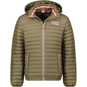 Geographical Norway Adalmo – Blouson Homme Hiver avec Capuche Ajustable – Chaud, Léger & Confortable – Zip Contrasté – Poches Pratiques – Style Urbain Outdoor – Casual Quotidien(Kaki)