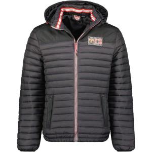 Geographical Norway Adalmo – Blouson Homme Hiver avec Capuche Ajustable – Chaud, Léger & Confortable – Zip Contrasté – Poches Pratiques – Style Urbain Outdoor – Casual Quotidien(Noir)