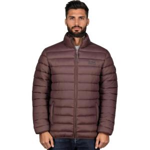 Geographical Norway Amichoko Basic – Blouson Homme Matelassé Léger – Veste Mi-Saison Confortable – Poches Zippées – Style Urbain Moderne – Badge Signature(Marron Fonce)