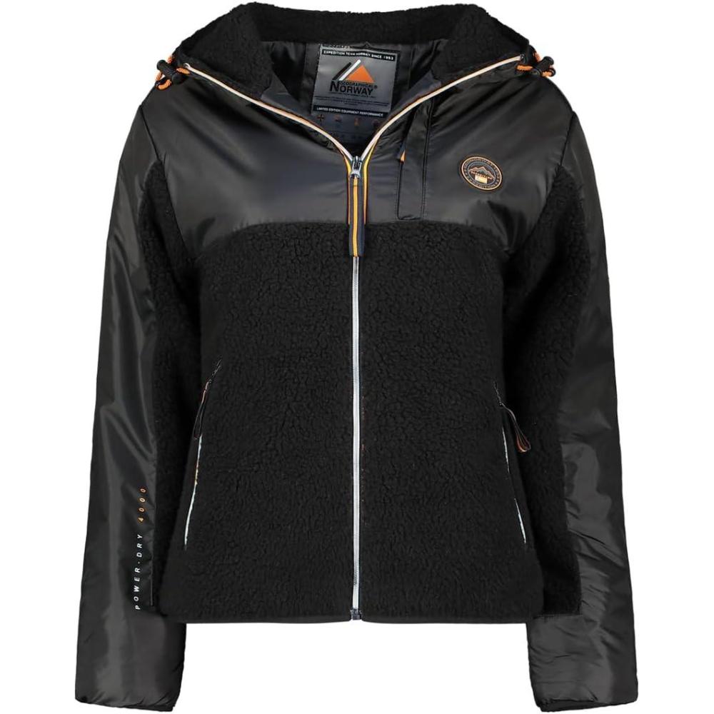 imageGeographical Norway ULYSSIM Femme Polaire Capuche Chaude et Douce Veste Zippe Confortable Idale pour lHiver et les Activits OutdoorNoir