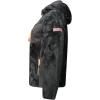 Geographical Norway TOSCANA Femme – Veste Polaire Chaude avec Capuche – Sweat Zippé Doux, Confortable et Respirant, Idéal pour l’Hiver et les Activités Outdoor(Noir)
