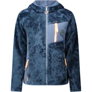 Geographical Norway TOSCANA Femme – Veste Polaire Chaude avec Capuche – Sweat Zippé Doux, Confortable et Respirant, Idéal pour l’Hiver et les Activités Outdoor(Marine)
