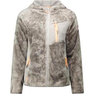 Geographical Norway TOSCANA Femme – Veste Polaire Chaude avec Capuche – Sweat Zippé Doux, Confortable et Respirant, Idéal pour l’Hiver et les Activités Outdoor(Gris Clair)