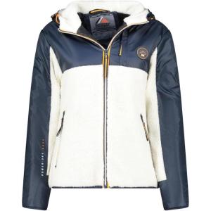Geographical Norway ULYSSIM Femme – Polaire à Capuche Chaude et Douce, Veste Zippée Confortable Idéale pour l’Hiver et les Activités Outdoor(Marine)
