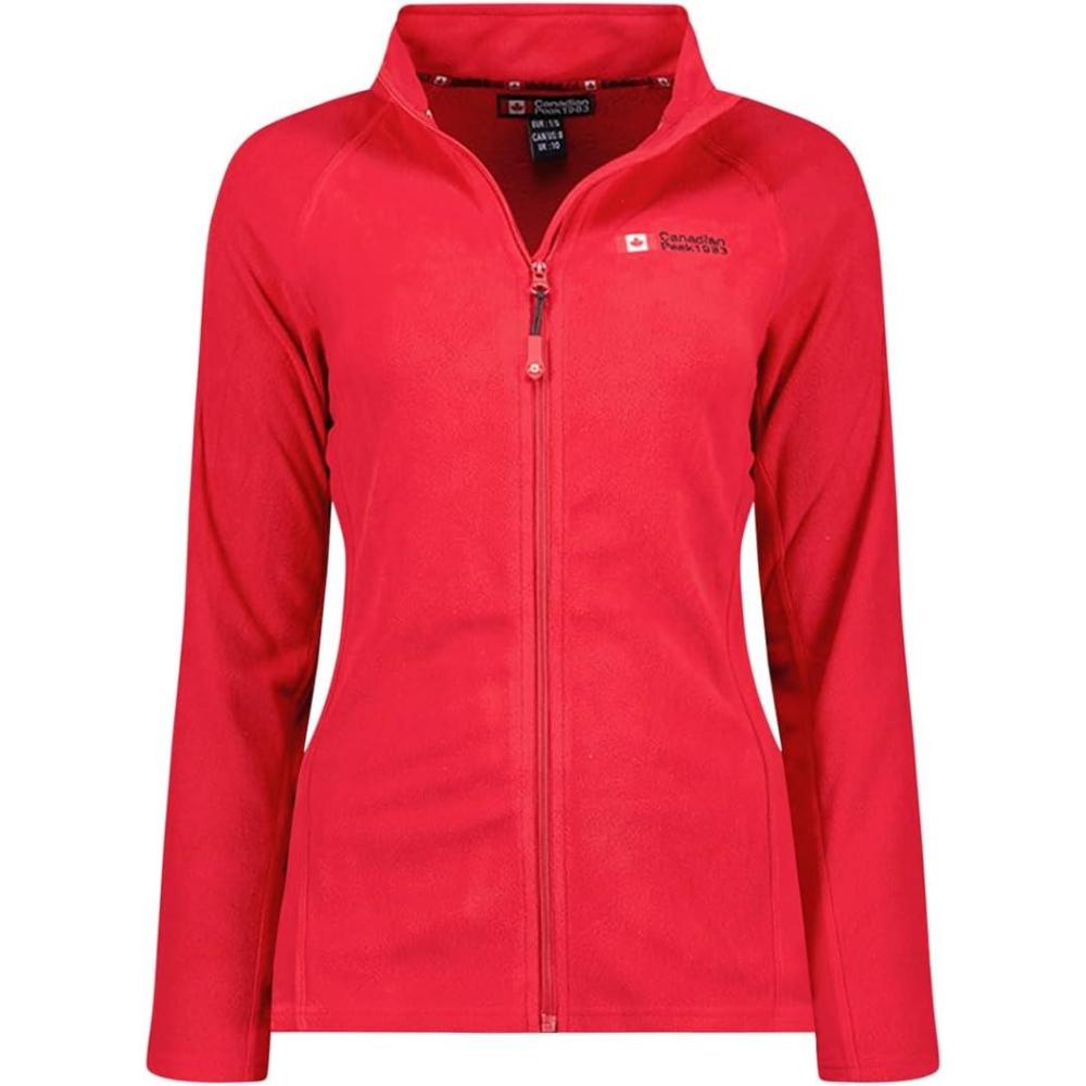 imageCanadian Peak Tugeak FZ Lady Polaire Fine Femme Chaude Fermeture Zip Veste Automne Hiver Printemps Chaud Femmes Longues Manches Vetement Pull Fourrure Doux ConfortRouge