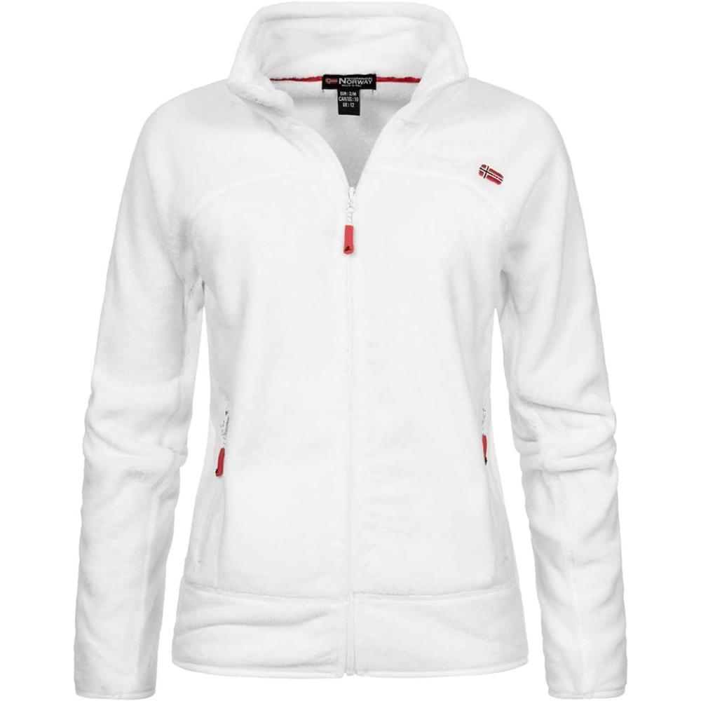 imageGeographical Norway Upaline Lady Polaire Fine Femme Chaude Fermure Zip Veste Automne Hiver Printemps Chaud Femmes Longues Manches Vetement Pull Fourrure Doux ConfortBlanc
