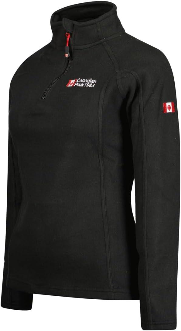 imageCanadian Peak Tugeak Hz Lady Polaire Fine Femme Chaude Fermeture Zip Veste Automne Hiver Printemps Chaud Femmes Longues Manches Vetement Pull Fourrure Doux ConfortNoir