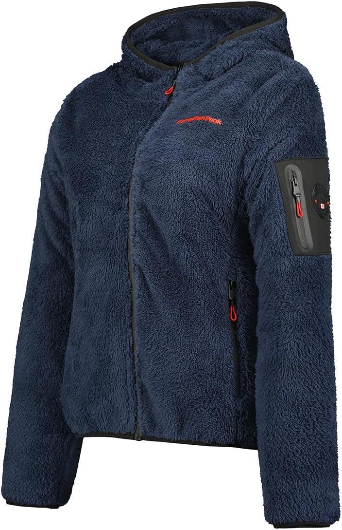 imageCanadian Peak Ulebeak Lady Polaire Fine Femme Chaude Fermeture Zip Veste Automne Hiver Printemps Chaud Femmes Longues Manches Vetement Pull Fourrure Doux ConfortMarine