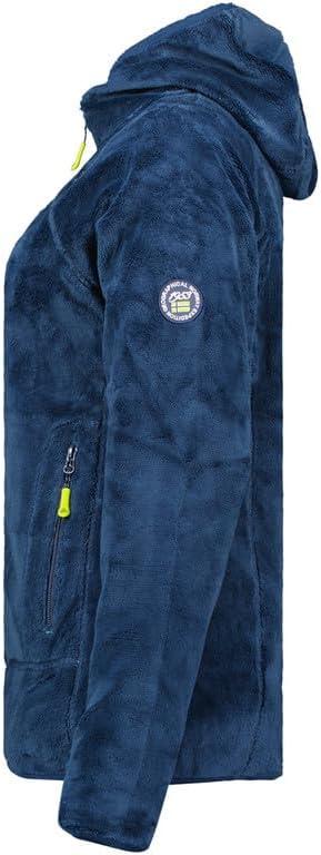 imageGeographical Norway Upalood Lady Polaire paisse Femme Chaude Capuche Fermeture Zip Veste Automne Hiver Printemps Chaud Femmes Longues Manches Vetement Pull Fourrure Doux ConfortBleu Marine