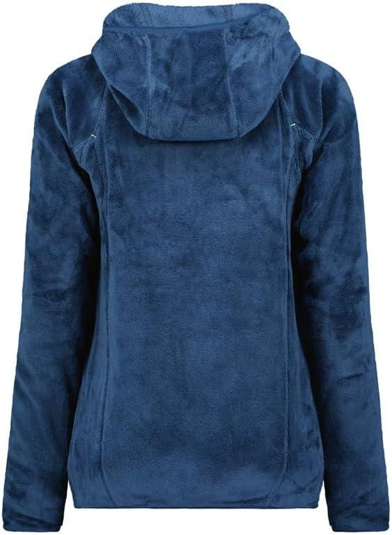 imageGeographical Norway Upalood Lady Polaire paisse Femme Chaude Capuche Fermeture Zip Veste Automne Hiver Printemps Chaud Femmes Longues Manches Vetement Pull Fourrure Doux ConfortBleu Marine