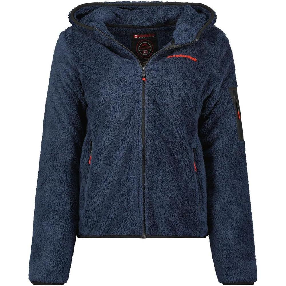 imageCanadian Peak Ulebeak Lady Polaire Fine Femme Chaude Fermeture Zip Veste Automne Hiver Printemps Chaud Femmes Longues Manches Vetement Pull Fourrure Doux ConfortMarine