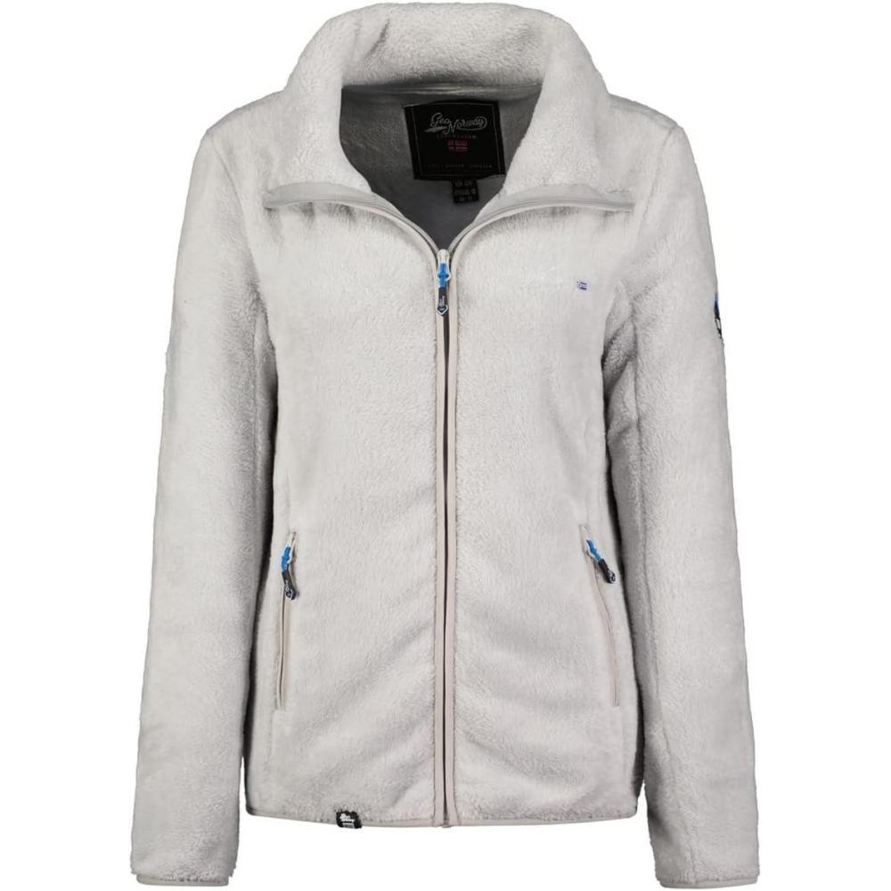 imageGeographical Norway Unique Lady Polaire Fine Femme Chaude Fermeture Zip Veste Automne Hiver Printemps Chaud Femmes Longues Manches Vetement Pull Fourrure Doux ConfortGris Clair