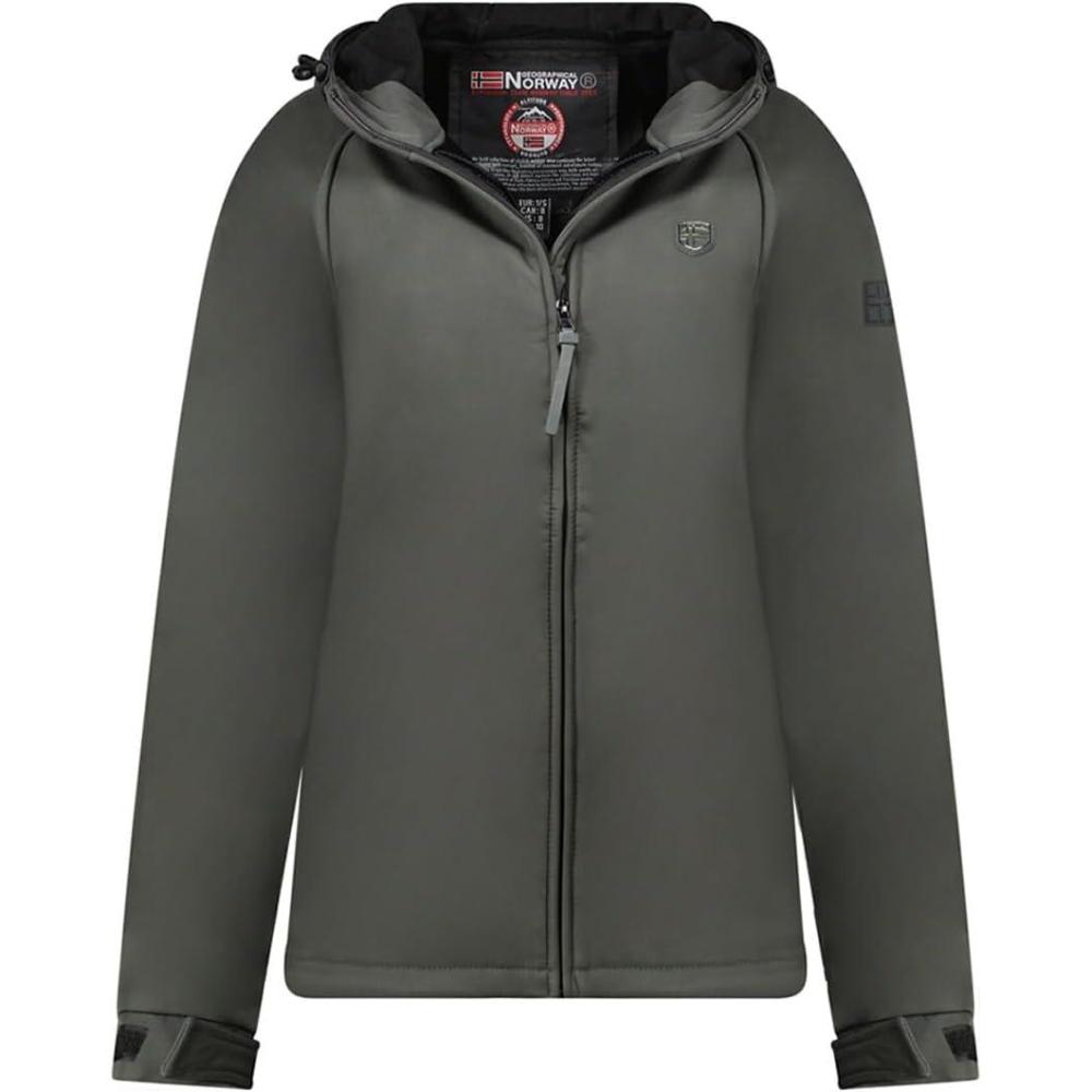 imageGeographical Norway TAMILATAL Femme Veste Softshell Capuche Impermable CoupeVent et Respirante Idale pour la Randonne et les Activits OutdoorGris Fonce
