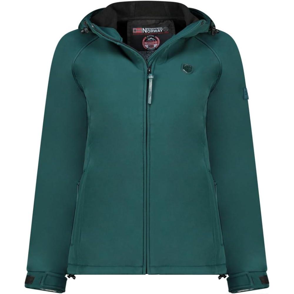 imageGeographical Norway TAMILATAL Femme Veste Softshell Capuche Impermable CoupeVent et Respirante Idale pour la Randonne et les Activits OutdoorVert Sapin