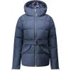 Geographical Norway Alfea Femme – Blouson Hiver Court Chaud avec Capuche Amovible – Veste Matelassée avec Ceinture Ajustable – Look Urbain Tendance – Confort & Élégance Quotidienne(Marine)