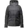 Geographical Norway Alfea Femme – Blouson Hiver Court Chaud avec Capuche Amovible – Veste Matelassée avec Ceinture Ajustable – Look Urbain Tendance – Confort & Élégance Quotidienne(Noir)