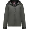 Geographical Norway TAMILATAL Femme – Veste Softshell à Capuche, Imperméable, Coupe-Vent et Respirante, Idéale pour la Randonnée et les Activités Outdoor(Gris Fonce)