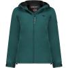 Geographical Norway TAMILATAL Femme – Veste Softshell à Capuche, Imperméable, Coupe-Vent et Respirante, Idéale pour la Randonnée et les Activités Outdoor(Vert Sapin)