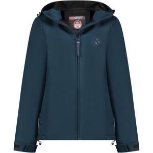 Geographical Norway TAMILATAL Femme – Veste Softshell à Capuche, Imperméable, Coupe-Vent et Respirante, Idéale pour la Randonnée et les Activités Outdoor(Marine)