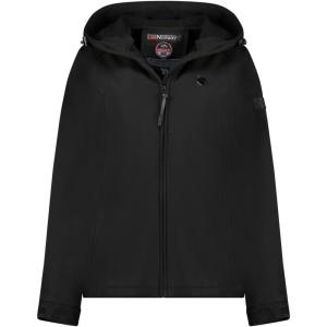 Geographical Norway TAMILATAL Femme – Veste Softshell à Capuche, Imperméable, Coupe-Vent et Respirante, Idéale pour la Randonnée et les Activités Outdoor(Noir)