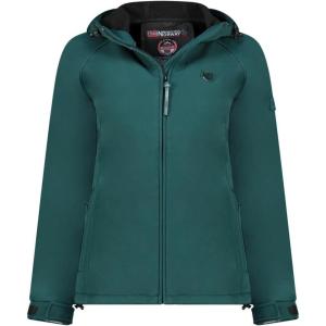 Geographical Norway TAMILATAL Femme – Veste Softshell à Capuche, Imperméable, Coupe-Vent et Respirante, Idéale pour la Randonnée et les Activités Outdoor(Vert Sapin)
