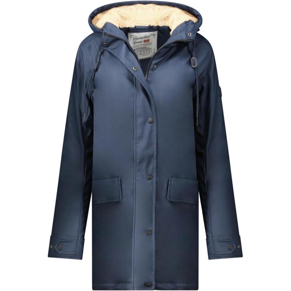 imageGeographical Norway ARMOTA Blouson Femme Hiver Chaud avec Capuche Dperlant CoupeVent Fermeture Renforce Style Urbain lgant Veste Outdoor QuotidienneMarine