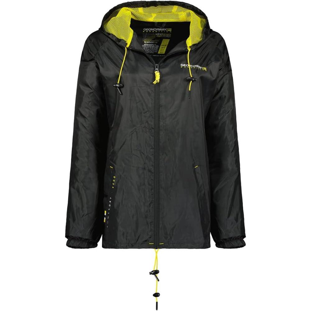 imageGeographical Norway Boat Lady Veste Coupe Vent Femme Outdoor Blouson Deperlant Manches Longues Femmes Manteau Pluie Randonnee Saison Printemps Ete Automne HiverNoir
