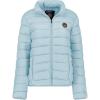 Geographical Norway ATIKAMAP Femme – Doudoune Légère Matelassée Mi-Saison – Blouson Chaud Daily Wear – Veste Outdoor Coupe-Vent avec Capuche Amovible – Style Urbain Automne Hiver(Bleu Glacier)