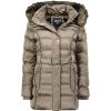 Geographical Norway Aimeraude Lady – Parka Longue Epaisse Chaude Femme Automne Hiver – Manteau Fin Capuche Fausse Fourure – Blouson Coupe Vent – Doudoune Elegante Femmes(Taupe)