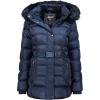 Geographical Norway Aimeraude Lady – Parka Longue Epaisse Chaude Femme Automne Hiver – Manteau Fin Capuche Fausse Fourure – Blouson Coupe Vent – Doudoune Elegante Femmes(Bleu Marine)