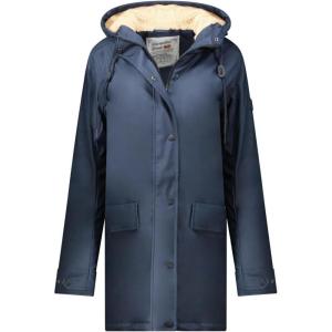 Geographical Norway ARMOTA – Blouson Femme Hiver Chaud avec Capuche – Déperlant, Coupe-Vent – Fermeture Renforcée – Style Urbain Élégant – Veste Outdoor Quotidienne(Marine)