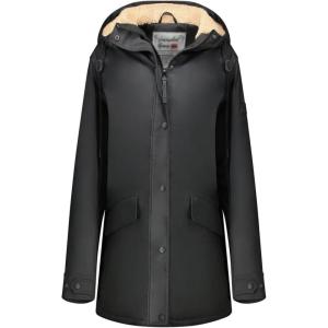 Geographical Norway ARMOTA – Blouson Femme Hiver Chaud avec Capuche – Déperlant, Coupe-Vent – Fermeture Renforcée – Style Urbain Élégant – Veste Outdoor Quotidienne(Noir)