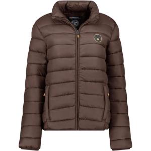 Geographical Norway ATIKAMAP Femme – Doudoune Légère Matelassée Mi-Saison – Blouson Chaud Daily Wear – Veste Outdoor Coupe-Vent avec Capuche Amovible – Style Urbain Automne Hiver(Marron Fonce)