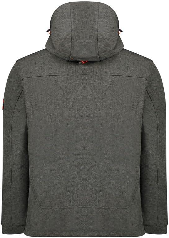 imageGeographical Norway Tarmak Men Veste Softshell Homme Impermeable Capuche Manteau Outdoor Blouson Coupe Vent Tactique Resistant Randonnee Ski Automne Hiver PrintempsGris Fonce