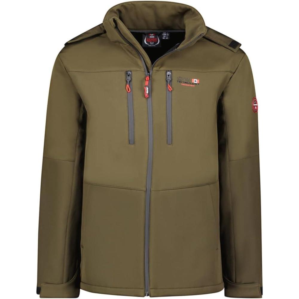 imageCanadian Peak Timmexeak Men Veste Softshell Homme Impermeable Capuche Manteau Outdoor Blouson Coupe Vent Tactique Resistant Randonnee Ski Automne Hiver PrintempsKaki