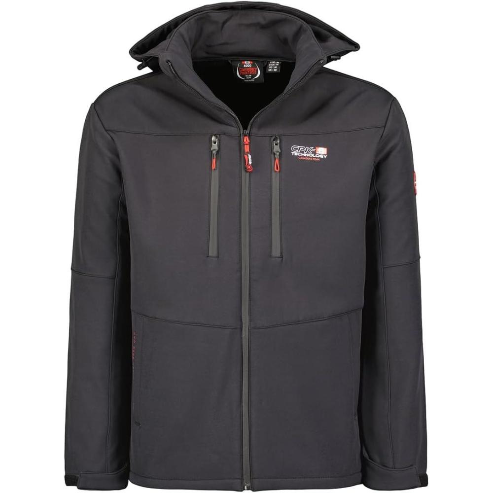 imageCanadian Peak Timmexeak Men Veste Softshell Homme Impermeable Capuche Manteau Outdoor Blouson Coupe Vent Tactique Resistant Randonnee Ski Automne Hiver PrintempsMarine Noir