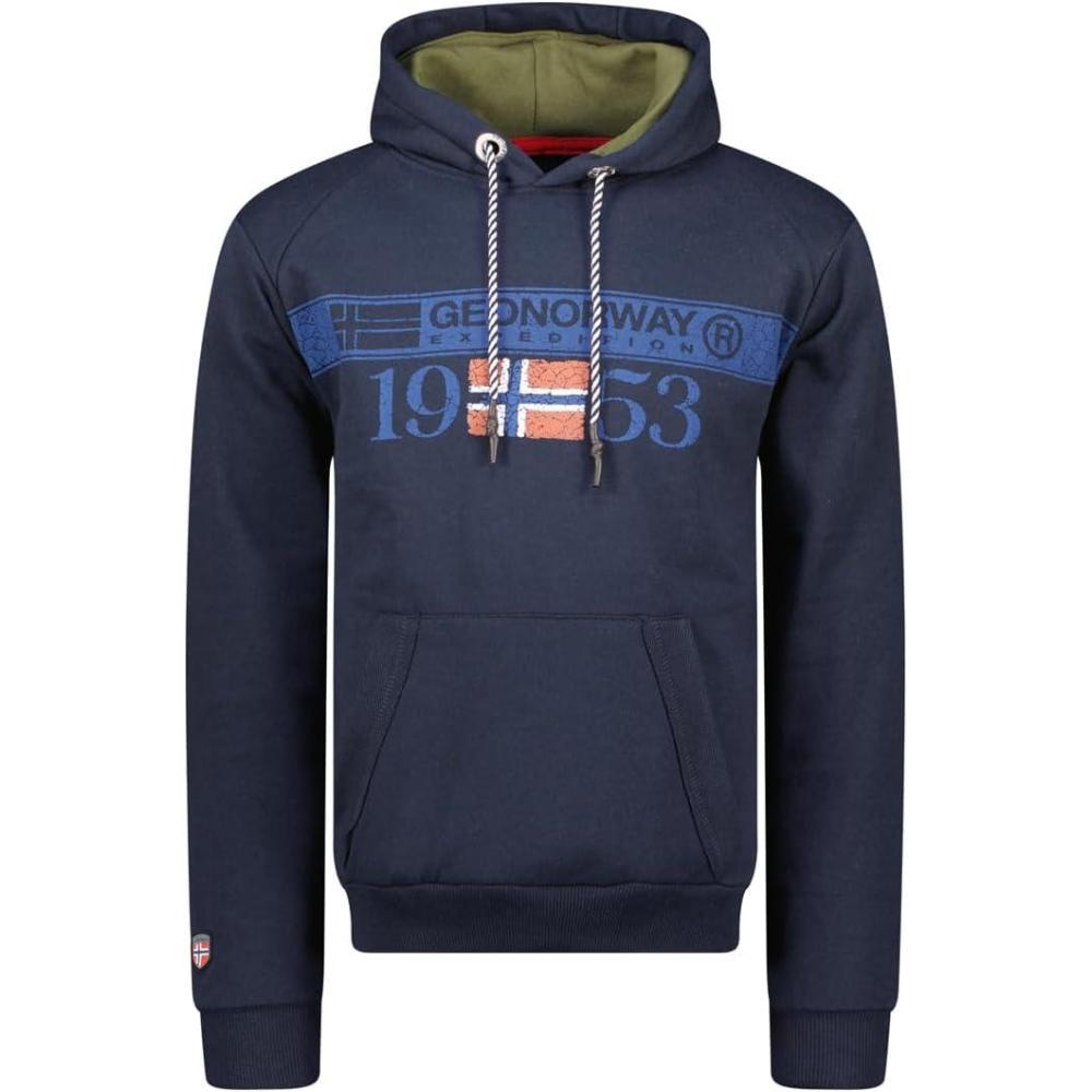 imageGeographical Norway Fastlife Men Sweat Capuche Poche Kangourou Homme Sweatshirt Logo Pull Hood Hoody Chaud Manches Longues Hommes Printemps Ete Automne HiverMarine