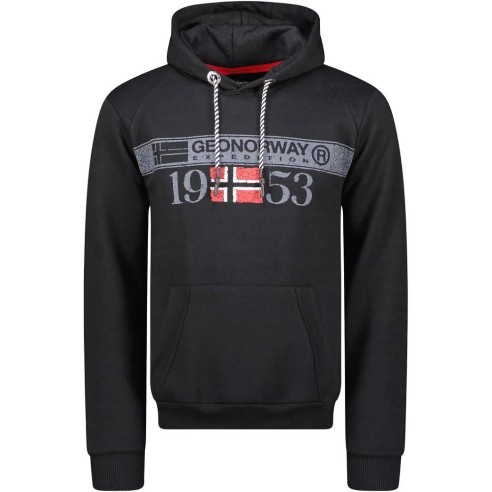 imageGeographical Norway Fastlife Men Sweat Capuche Poche Kangourou Homme Sweatshirt Logo Pull Hood Hoody Chaud Manches Longues Hommes Printemps Ete Automne HiverNoir