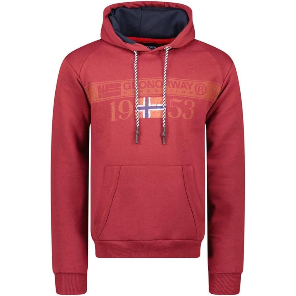 imageGeographical Norway Fastlife Men Sweat Capuche Poche Kangourou Homme Sweatshirt Logo Pull Hood Hoody Chaud Manches Longues Hommes Printemps Ete Automne HiverBordeaux
