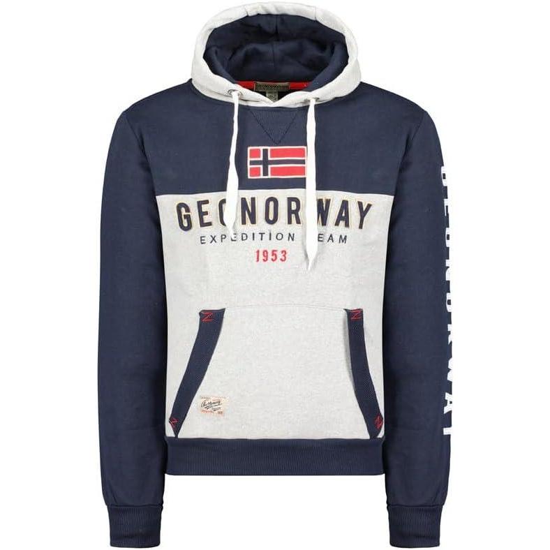 imageGeographical Norway Ferato Men Sweat A Capuche Poches Homme Sweatshirt Pull Logo Manches Longues Chaud Hoodie Hommes Saison Printemps Ete Automne Hiver Gris Clair L