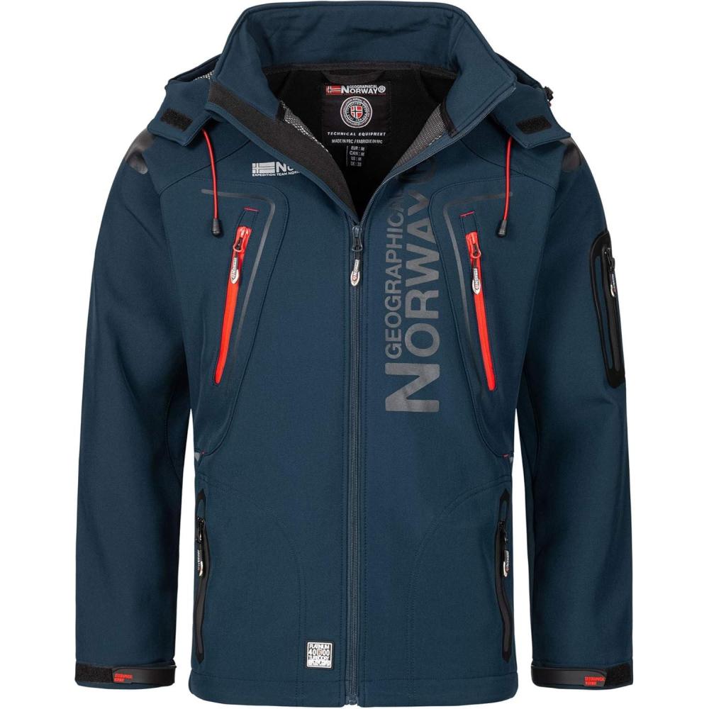 imageGeographical Norway Hommes Softshell Fonctions Veste DExtrieur Impermable Im Bundle avec Urbandreamz BonnetBleu Marine Amt