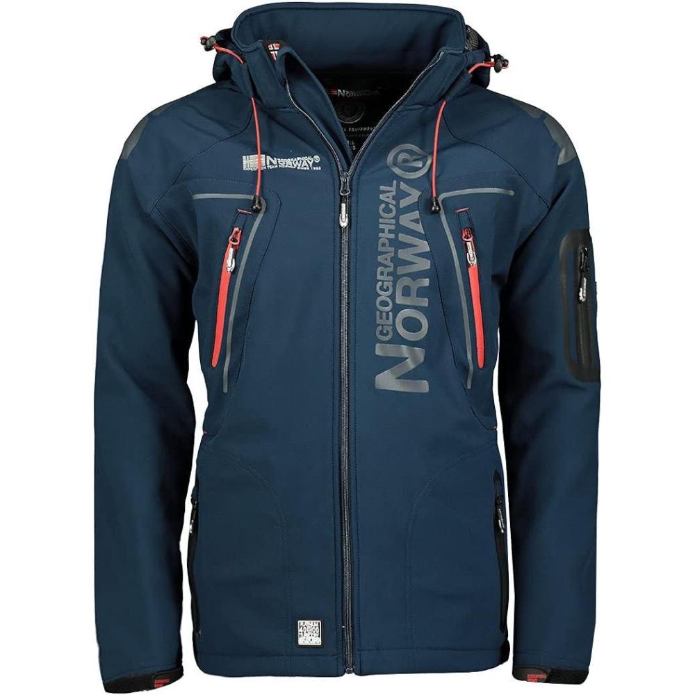 imageGeographical Norway Hommes Softshell Fonctions Veste DExtrieur Impermable Im Bundle avec Urbandreamz BonnetBleu marine TN