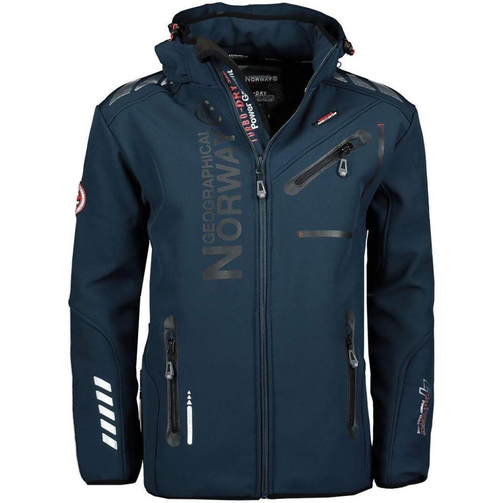 imageGeographical Norway Royaute Men Distribrands Veste Softshell Homme Impermeable Manteau Respirant Capuche Outdoor Blouson Coupe Vent Tactique Resistant HiverMarineNoir