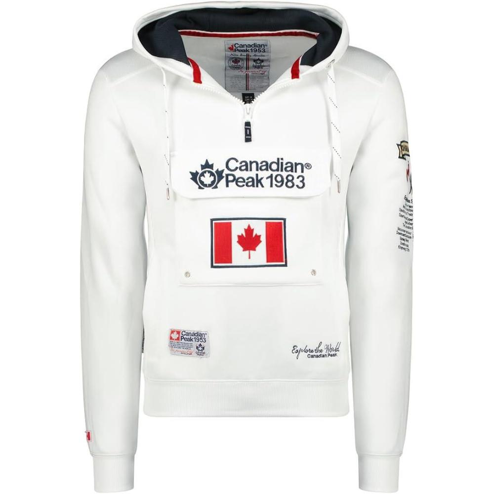 imageCanadian Peak Galapagos Men Sweat Homme Capuche Poche Kangourou Vtement Sweatshirt Hoody Chaud Manches Longues Pull Hommes Printemps Ete Automne HiverBlanc